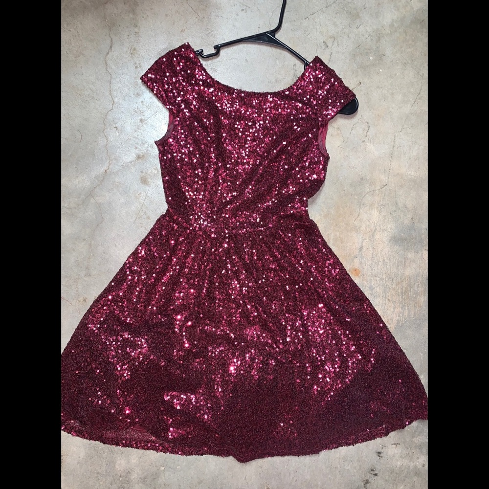 Capped Sequin Dress